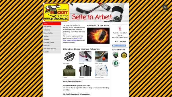 Website Screenshot: www.prohockey.at - HOT DEAL OF THE WEEK - Wolfgang Nickel´s ProHockey Shop DIE NUMMER 1 IN SACHEN HOCKEY - Date: 2023-06-26 10:19:21