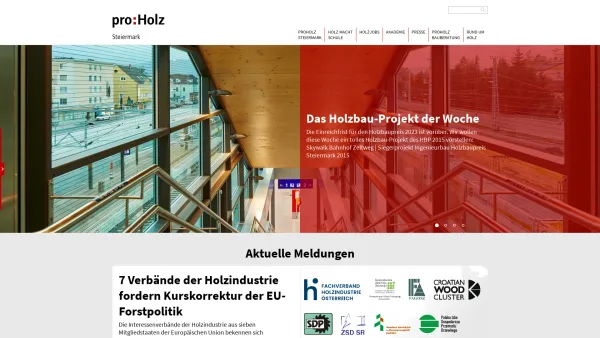 Website Screenshot: pro:Holz Pro Holz Stmk - Startseite | proHolz Steiermark - Date: 2023-06-15 16:02:34