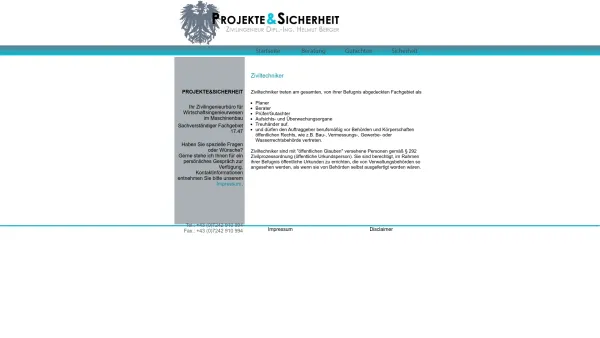 Website Screenshot: Helmut Berger Projekte Sicherheit - Projekte-Sicherheit - Date: 2023-06-26 10:19:21