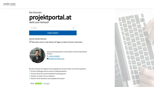 Website Screenshot: ARGE Projektportal - projektportal.at steht zum Verkauf - Sedo GmbH - Date: 2023-06-26 10:19:21