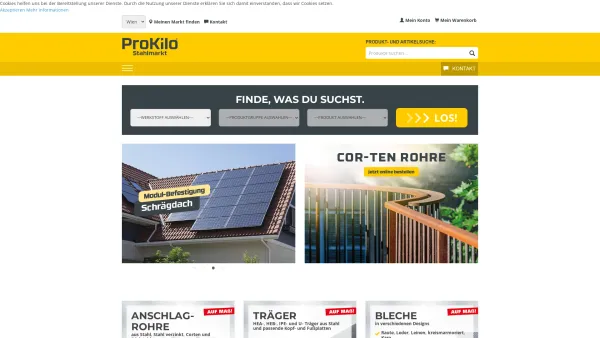 Website Screenshot: ProKilo Metall und Kunststoffmarkt - Date: 2023-06-14 10:44:37