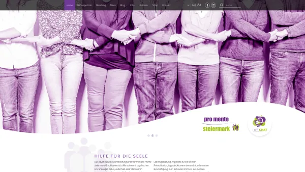 Website Screenshot: pro mente steiermark GmbH - Pro Mente Steiermark | Gesellschaft für Gesundheit - Date: 2023-06-15 16:02:34