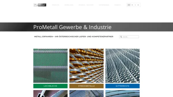 Website Screenshot: ProMetall GmbH - ProMetall für Industrie und Gewerbe - Österreichs Nr. 1 für Metalle - Date: 2023-06-26 10:19:21