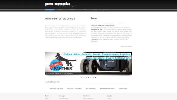 Website Screenshot: proomnia Film und Video Promotion GmbH - pro omnia film und video promotion GmbH - Date: 2023-06-26 10:19:24