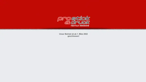 Website Screenshot: pro.stick promotionwear stickerei. besticken bestickung t-shirt polo jacke hose - Stickerei - pro.stick - Willkommen - Date: 2023-06-26 10:19:24