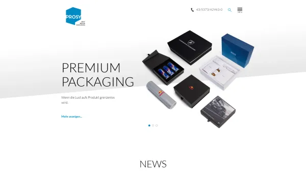 Website Screenshot: PROSY promotion packaging - Prosy Individual Packaging GmbH - Date: 2023-06-14 10:44:37