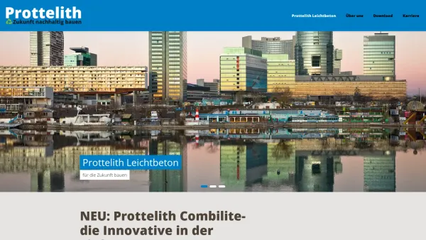 Website Screenshot: Prottelith Produktionsgesellschaft mbH - Prottelith Leichtbeton - Date: 2023-06-14 10:44:37