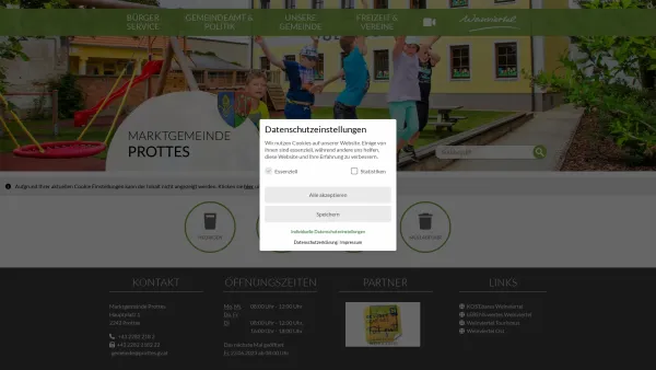 Website Screenshot: Gemeindeamt Prottes - Prottes - GEM2GO WEB - Startseite - Date: 2023-06-26 10:19:24