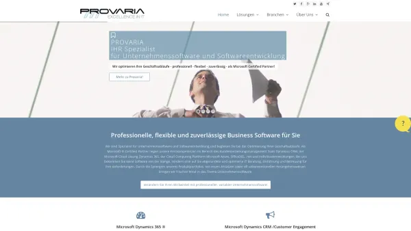 Website Screenshot: Provaria GmbH - Provaria Microsoft Dynamics Partner Graz | CRM-Lösungen - Date: 2023-06-26 10:19:24
