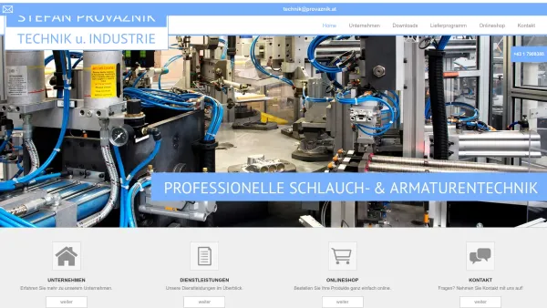 Website Screenshot: STEFAN PROVAZNIK Technik u. Industrie - Stefan Provaznik - Produktangebot für Technik und Industrie - Date: 2023-06-26 10:19:24