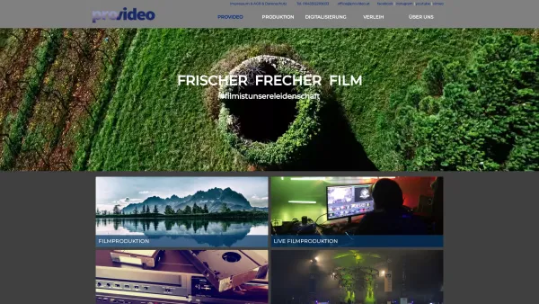 Website Screenshot: provideo - PROVIDEO - provideo Filmproduktion - Date: 2023-06-26 10:19:24