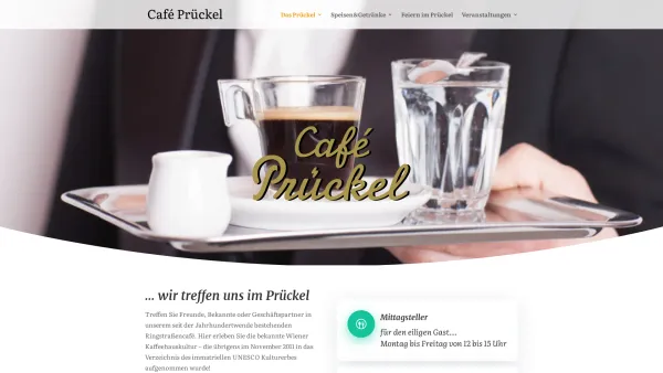 Website Screenshot: Café Prückel - wir treffen uns im Prückel | Ringstraßen-Café seit 1904 - Date: 2023-06-26 10:19:24
