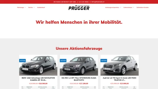 Website Screenshot: Autohaus Jakob Prügger - Autohaus Jakob Prügger - KIA Neuwagen, Jahreswagen und Gebrauchtwagen in Hausmannstätten bei Graz - Date: 2023-06-26 10:19:24