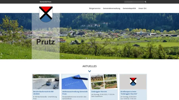Website Screenshot: Gemeindeamt Prutz RiS-Kommunal - Gemeinde Prutz - Startseite - Date: 2023-06-26 10:19:24
