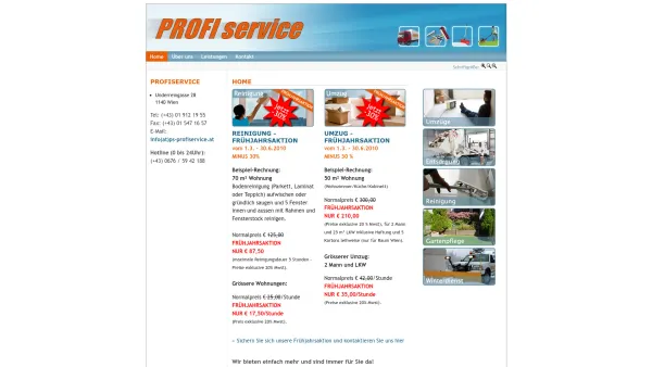 Website Screenshot: Profiservice - Umzüge, Reinigung und mehr - Wien  - PROFISERVICE - Date: 2023-06-15 16:02:34