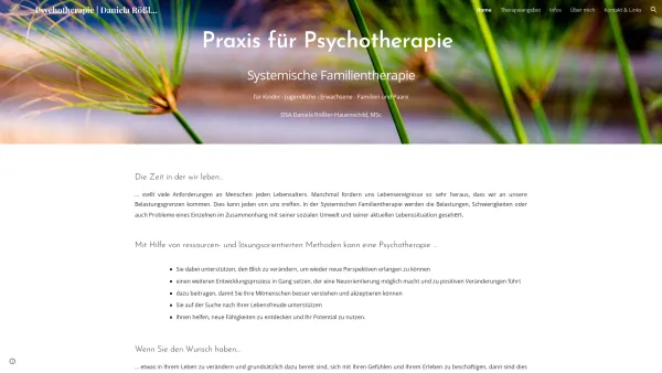 Website Screenshot: Praxis für Psychotherapie DSA Daniela Rößler-Hauenschild, MSc - Psychotherapie | Daniela Rößler-Hauenschild, Msc - Date: 2023-06-26 10:26:38