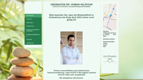 Website Screenshot: Dr. Human Valipour - Psychiatrie, Floridsdorf - Date: 2023-06-14 10:44:37