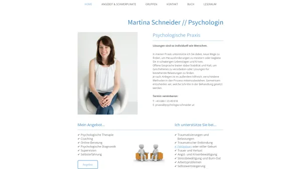 Website Screenshot: Martina Schneider // Psychologin - Mag. Martina Schneider - Psychologische Praxis Wien - Date: 2023-06-14 10:46:49