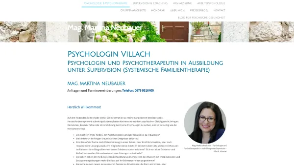 Website Screenshot: Mag. Martina Neubauer Psychologin Villach - Psychologin in Villach, Kärnten - Mag. Martina Neubauer - Date: 2023-06-26 10:26:38