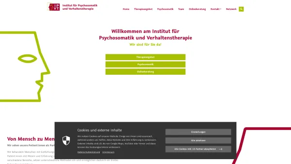 Website Screenshot: IPVT Institut Verhaltenstherapie Psychosomatik - Home - Institut für Psychosomatik & Verhaltenstherapie - Date: 2023-06-26 10:19:27