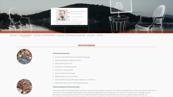 Website Screenshot: Mag. Markus Grubinger Psychotherapie, Coaching, Supervision, Team und Organisationsentwicklung. - Psychotherapie 1060 1070 Wien - Mag. Markus Grubinger - Date: 2023-06-26 10:19:27