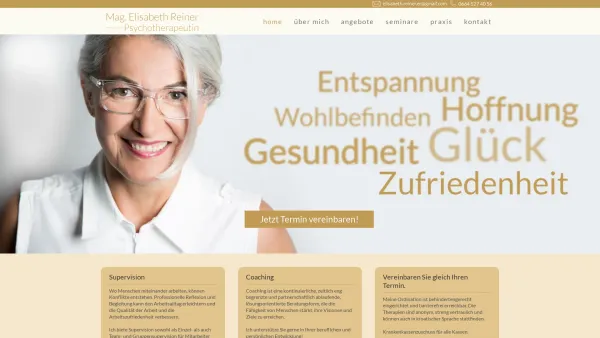 Website Screenshot: Mag. Elisabeth Reiner Psychotherapeutische Praxis - Paartherapie im Burgenland | Mag. Elisabeth Reiner - Psychotherapeutische Praxis - Date: 2023-06-26 10:19:27