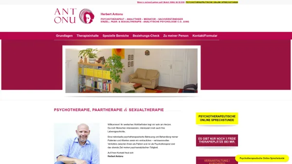 Website Screenshot: Herbert Antonu Psychotherapie - Psychotherapie Wien - Herbert Antonu - Sexualtherapie und Paartherapie - Date: 2023-06-26 10:19:27