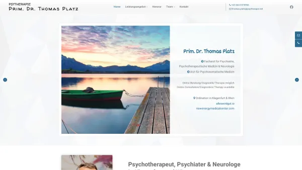 Website Screenshot: Dr. Thomas PSYTHERAPIE - Psychiater in Klagenfurt und Wien - Prim. Dr. Thomas Platz - Date: 2023-06-26 10:19:27