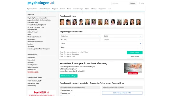 Website Screenshot: Liebhart Gudrun psyWEB psyWEB - psychologen.at - Internet-Portal für Psychologie - Date: 2023-06-26 10:19:27