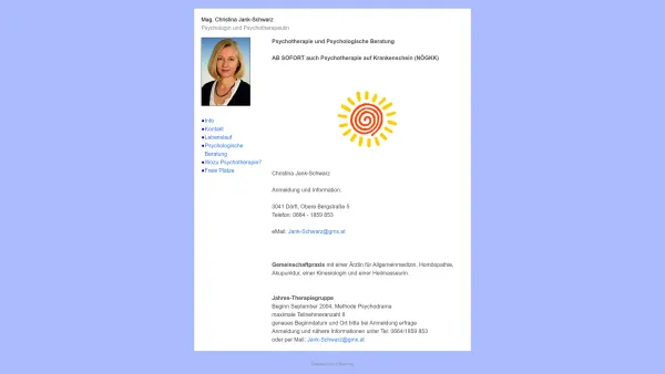 Website Screenshot: Mag. Christina Jank-Schwarz - Mag. Christina Jank-Schwarz - Date: 2023-06-14 16:38:28