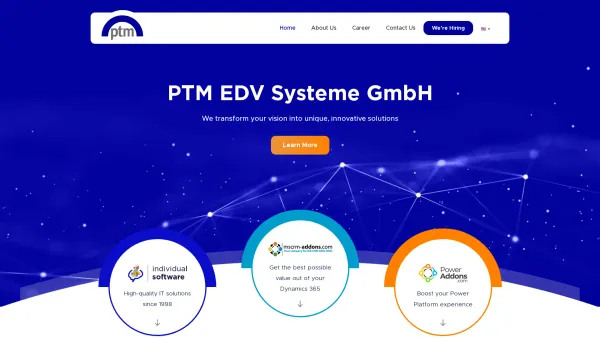 Website Screenshot: PTM EDV-Systeme GmbH - PTM - Date: 2023-06-14 10:44:37