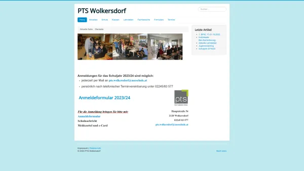 Website Screenshot: Polytechnische Schule Wolkersdorf - Home - Date: 2023-06-26 10:19:27