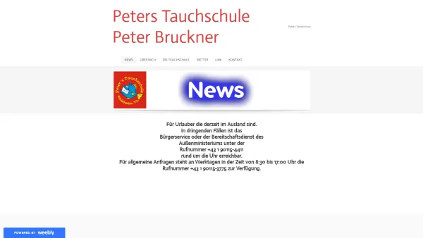 Website Screenshot: Peters Tauchschule - Peters Tauchschule Peter Bruckner - News - Date: 2023-06-26 10:19:27