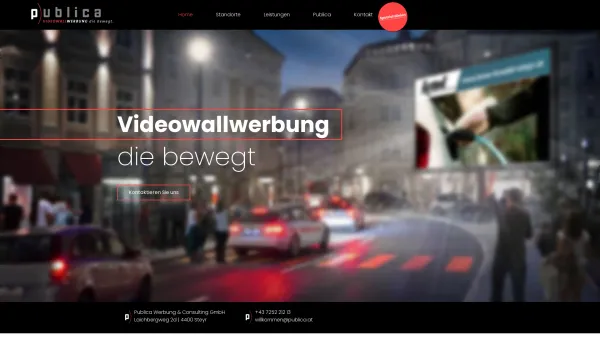 Website Screenshot: publica Werbung die bewegt. - Publica.at – Videowallwerbung - Date: 2023-06-26 10:19:29