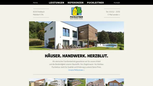 Website Screenshot: Bauunternehmung Karl Puchleitner - Puchleitner-Bau Feldbach - Häuser. Handwerk. Herzblut. - Date: 2023-06-15 16:02:34