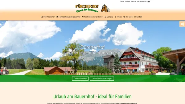 Website Screenshot: Pürcherhof - Urlaub am Bauernhof in der Steiermark - ideal für Familien - Date: 2023-06-26 10:19:29