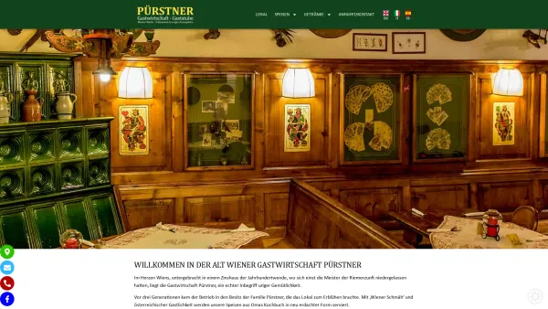 Website Screenshot: Gasthaus Pürstner - Gastwirtschaft Pürstner Wien - Pürstner - Date: 2023-06-15 16:02:34