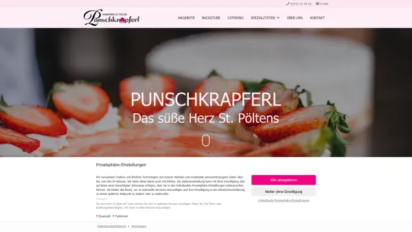 Website Screenshot: Eleonora Punschkrapferl St. Pölten - Punschkrapferl – Konditorei St. Pölten - Date: 2023-06-15 16:02:34