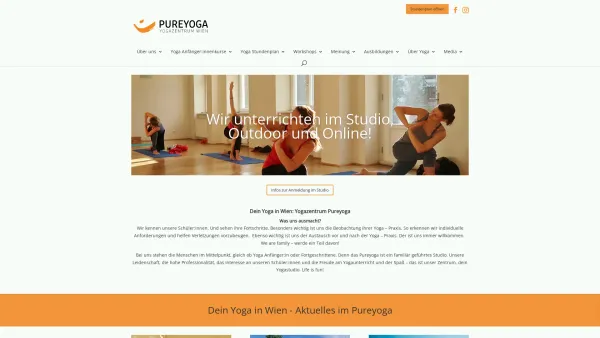 Website Screenshot: PURE YOGA Ashtanga Yoga Vienna Yoga Wien Yoga Kurse - YOGA WIEN | YOGA ANFÄNGER KURS | ASHTANGA | HATHA | OUTDOOR - Date: 2023-06-26 10:19:30