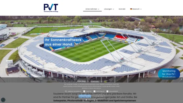 Website Screenshot: PVT-Austria Photovoltaik Technik GmbH - PVT Austria - Ihr Sonnenkraftwerk aus einer Hand - Date: 2023-06-14 10:37:21