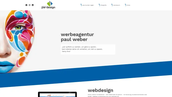 Website Screenshot: Paul Weber Graphik & Design - Werbeagentur Paul Weber - Webdesign, Printwerbung, ... - Date: 2023-06-26 10:19:32