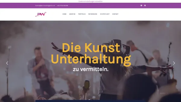 Website Screenshot: pw musikagentur - PW Musikagentur - Startseite - Date: 2023-06-26 10:19:32