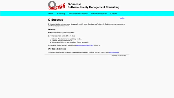 Website Screenshot: Q-Success Software Quality Management Consulting - Q-Success - Software Quality Management Consulting - Date: 2023-06-26 10:19:32