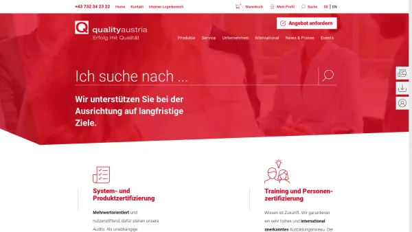Website Screenshot: Quality Austria - Quality Austria: Erfolg mit Qualität - Date: 2023-06-26 10:19:32