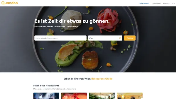 Website Screenshot: Quandoo Austria GmbH - Reserviere einen Tisch in deinem Lieblingsrestaurant | Quandoo - Date: 2023-06-26 10:19:32