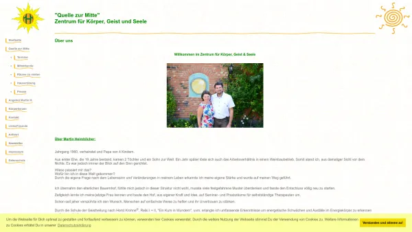 Website Screenshot: "Quelle zur Mitte" - Startseite - Date: 2023-06-26 10:19:32