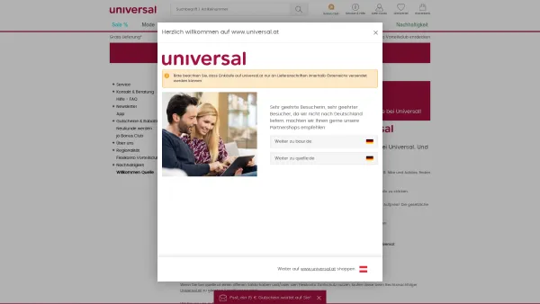 Website Screenshot: Quelle AG - Universal.at | Mode - Möbel - Technik online kaufen - Date: 2023-06-15 16:02:34