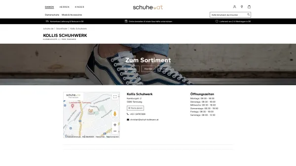 Website Screenshot: QUICK SCHUH - schuhe.de | Kollis Schuhwerk Ihr Fachgeschäft in Tamsweg - Date: 2023-06-26 10:19:35