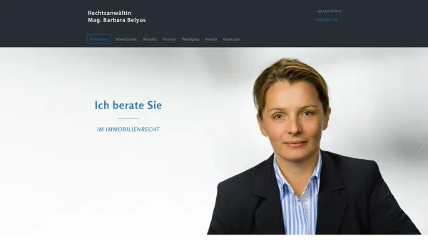 Website Screenshot: Rechtsanwältin Mag. Barbara Belyus - Rechtsanwältin Mag. Barbara Belyus, 1070 Wien - Date: 2023-06-26 10:19:35