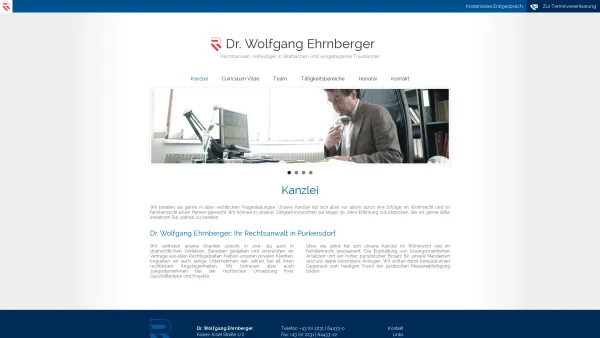 Website Screenshot: Dr. Wolfgang Ehrnberger Rechtsanwalt 3002 Purkersdorf - Dr. Wolfgang Ehrnberger | Rechtsanwalt, Verteidiger in Strafsachen und eingetragener Treuhänder - Date: 2023-06-26 10:19:35